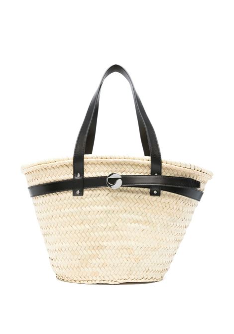 Beige palm logo-plaque bucket bag Coperni- women