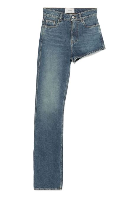 Jeans dritti con una gamba lunga in blu Coperni - donna