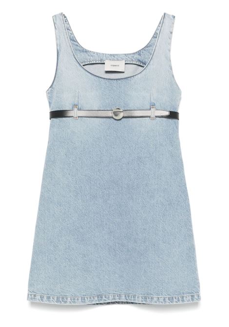 Light blue belted denim mini dress Coperni - women