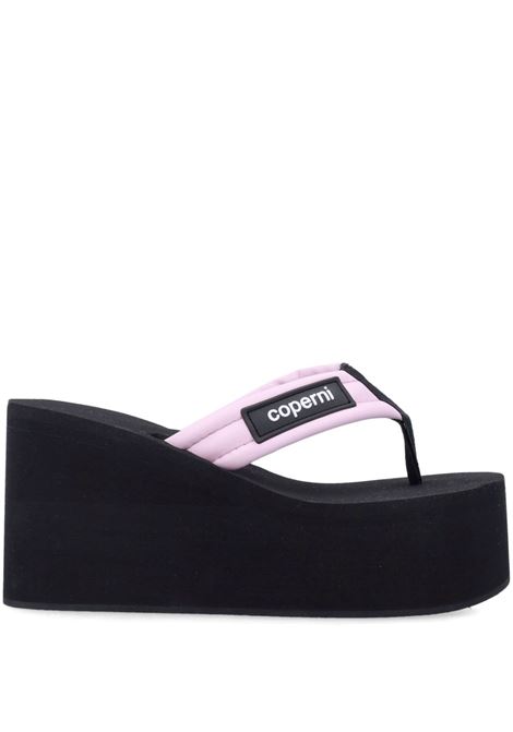 Sandali con zeppa in rosa e nero Coperni - donna COPERNI | Sandali | COPSH09F6040BLKPNK