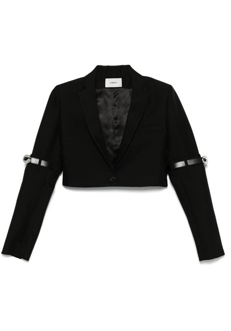 Blazer crop con cinturini in nero Coperni - donna