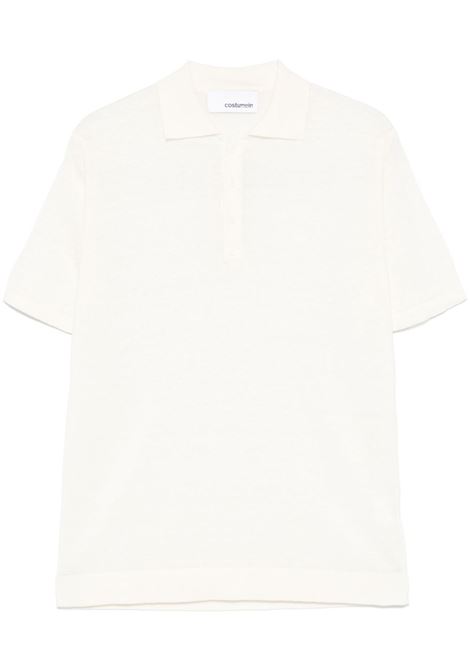 White cut-away-collar polo shirt Costumein - men