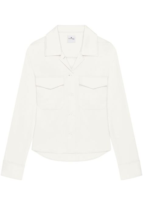 Camicia satinata con tasche applicate in bianco Courrèges - donna COURRÈGES | Camicie | 125CCH074TA00070079