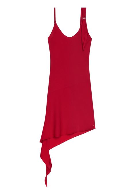 Red asymmetric knot dress Courrèges - women COURRÈGES | Dresses | 125CRO538PL01474015