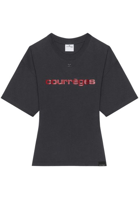 T-shirt con stampa in grigio Courrèges - donna COURRÈGES | T-shirt | 125JTS168JS0109B168