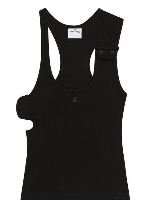 Black ribbed tank top Courrèges - women