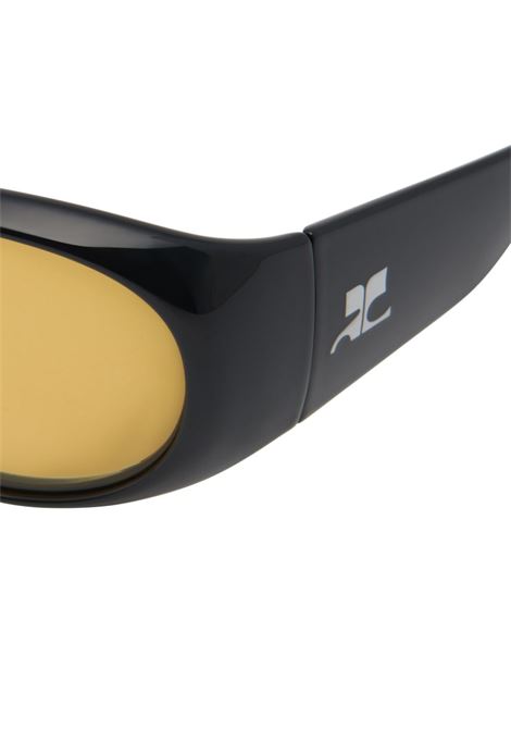 Black and yellow Hybrid 01 round-frame sunglasses Courrèges - women COURRÈGES | 223ALU009AC0006B103