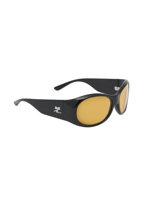 Black and yellow Hybrid 01 round-frame sunglasses Courrèges - women COURRÈGES | 223ALU009AC0006B103