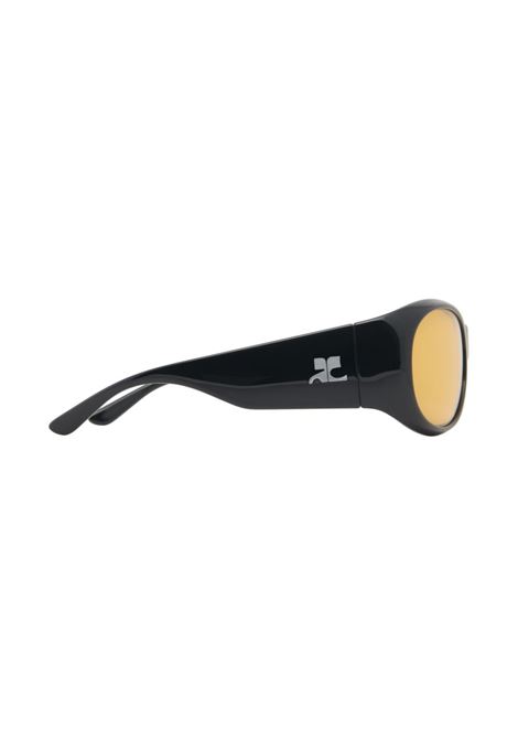 Black and yellow Hybrid 01 round-frame sunglasses Courrèges - women COURRÈGES | 223ALU009AC0006B103