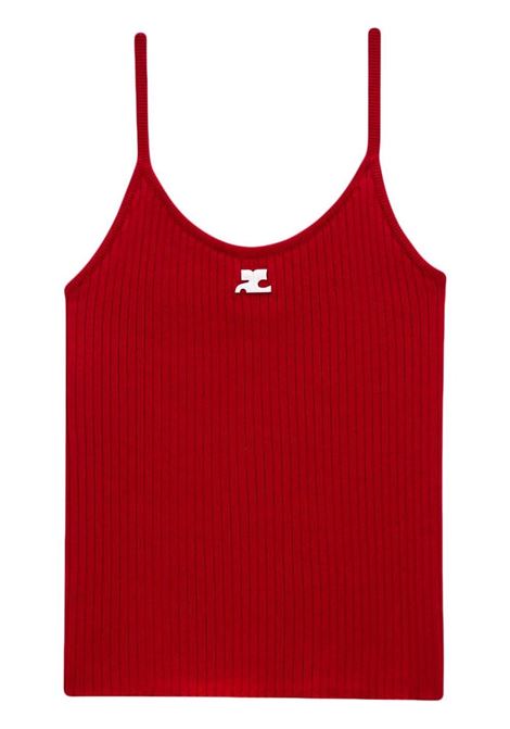 Red ribbed tank top Courrèges - women COURRÈGES | PERMDE012FI00014034