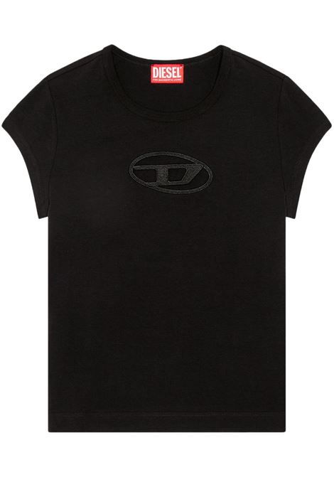 T-shirt con ricamo Oval-D Diesel in nero - donna DIESEL | A062680AFAA9XXA