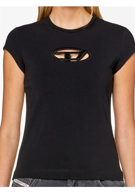 T-shirt con ricamo Oval-D Diesel in nero - donna DIESEL | A062680AFAA9XXA