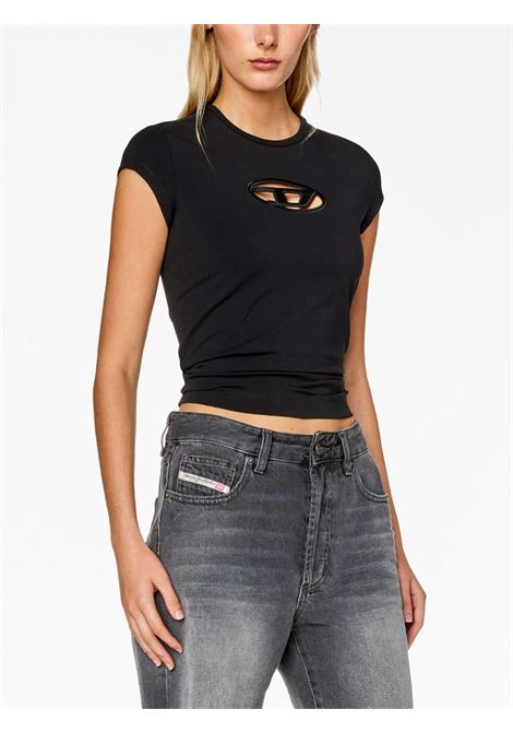 T-shirt con ricamo Oval-D Diesel in nero - donna DIESEL | A062680AFAA9XXA