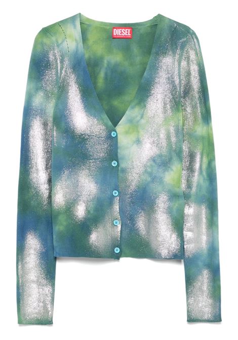 Cardigan M-Isotta in azzurro e verde Diesel - donna