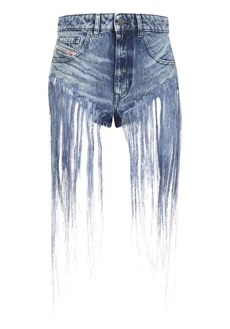 Shorts denim con frange  in blu Diesel - donna DIESEL | Shorts | A181450CMBM01