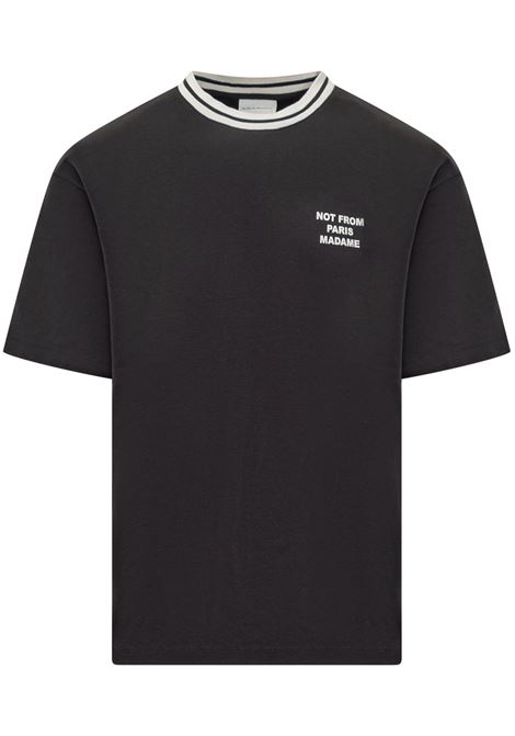 T-shirt con stampa in nero Drôle de monsieur - uomo DRÔLE DE MONSIEUR | T-shirt | FTS189CO002BL