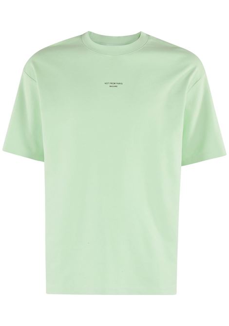 T-shirt The Slogan Classique in verde Drôle de monsieur - uomo DRÔLE DE MONSIEUR | T-shirt | GTS202CO002LGN