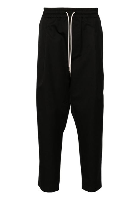 Black drawstring twill cropped trousers Drôle de monsieur - men DRÔLE DE MONSIEUR | Trousers | PERMBP167PL127BL