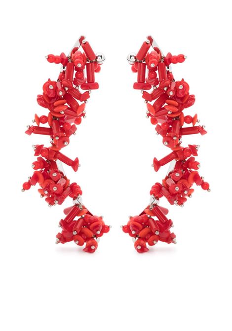 Red bead-embellishment Dries Van Noten - women DRIES VAN NOTEN | Earrings | 251018233062374