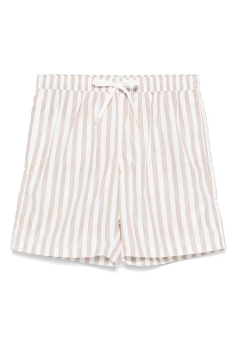 Beige striped swim shorts Eleventy - men