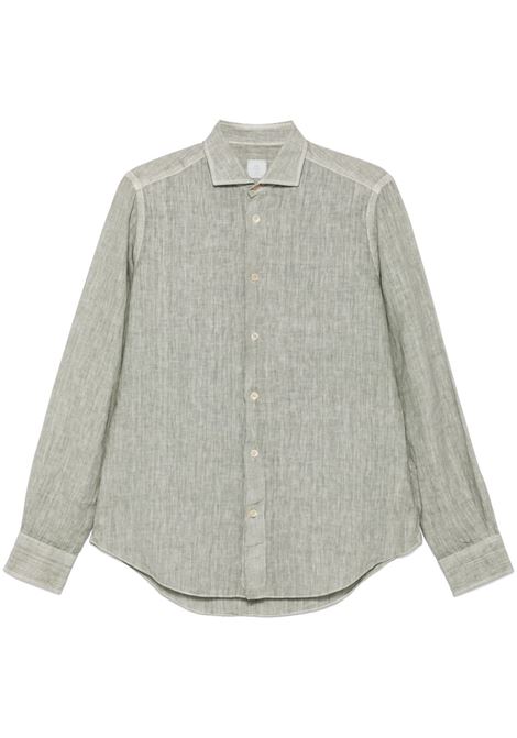 Green long-sleeved linen shirt Eleventy - men