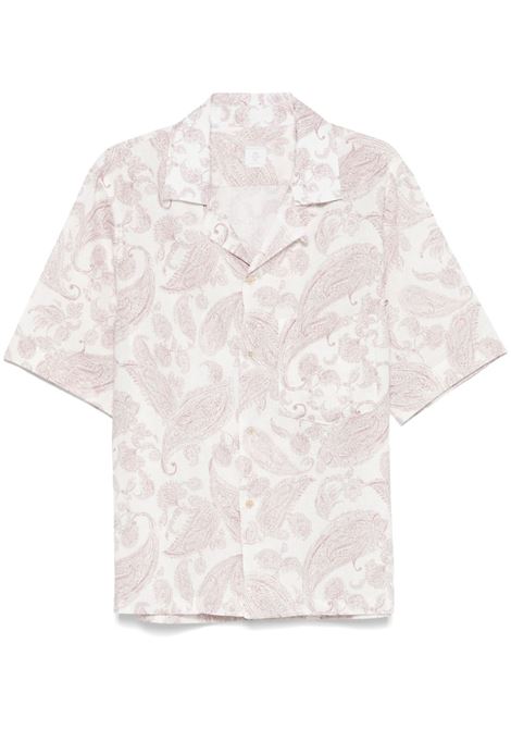 Camicia con stampa paisley in beige Eleventy- uomo