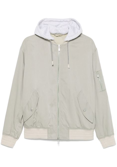 Sage green hooded bomber jacket Eleventy - men