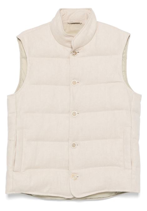 Gilet in lino in beige Eleventy - uomo