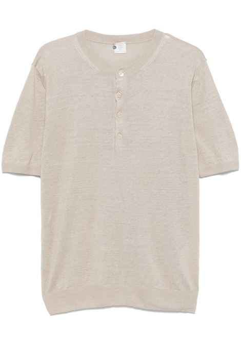 T-shirt Henley in lino in beige Eleventy - uomo ELEVENTY | K76MAGK64MAG0K0290201