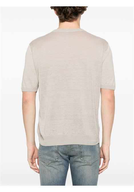 T-shirt Henley in lino in beige Eleventy - uomo ELEVENTY | K76MAGK64MAG0K0290201