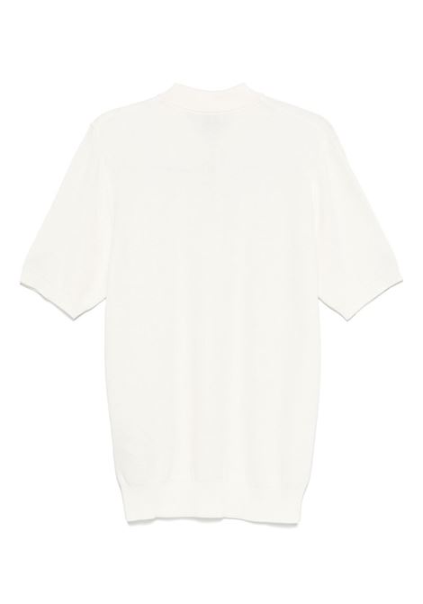 Polo in cotone con ricamo logo in bianco Eleventy- uomo ELEVENTY | K76POLK15MAG0A00101