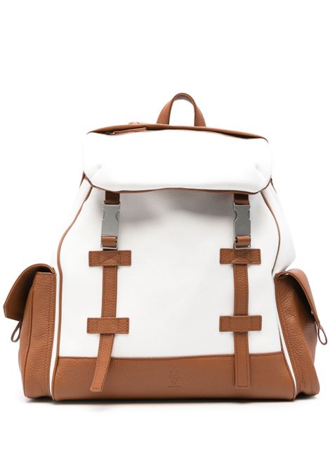 White and brown canvas backpack Eleventy - men ELEVENTY | K77BORI07TES0K1800104