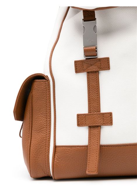 White and brown canvas backpack Eleventy - men ELEVENTY | K77BORI07TES0K1800104