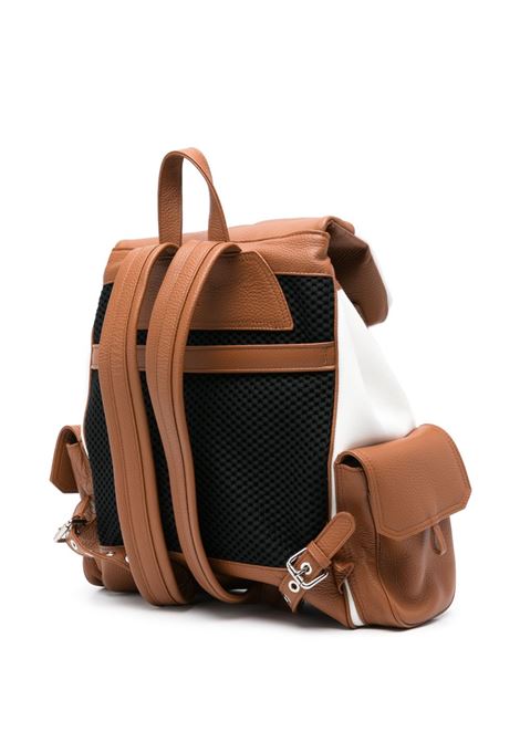 White and brown canvas backpack Eleventy - men ELEVENTY | K77BORI07TES0K1800104