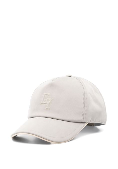 Grey logo embroidered hat eleventy - men