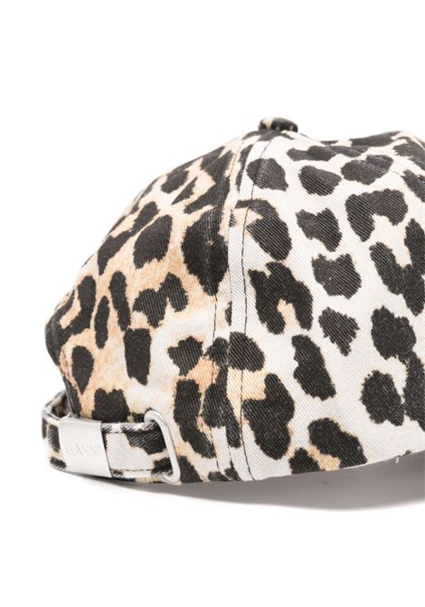 Beige leopard-print baseball cap Ganni - women GANNI | A6303943