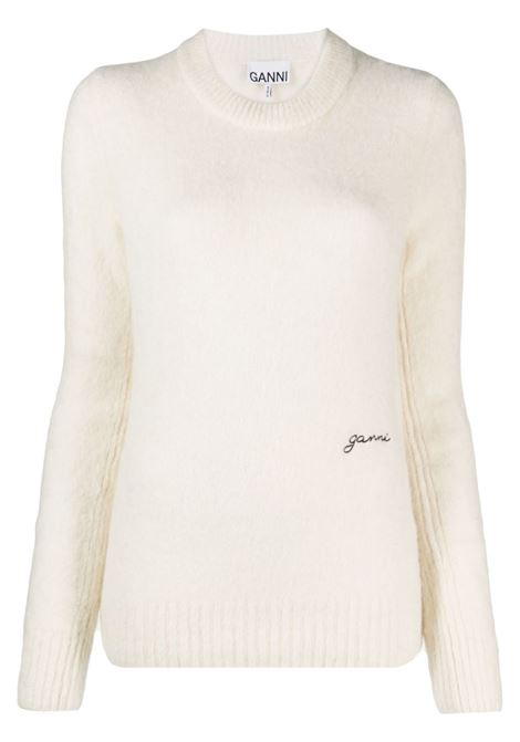 Maglione ricamato in bianco - GANNI donna