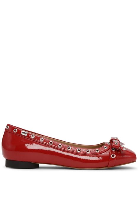 Red eyelet detailing ballerina shoes Ganni - women