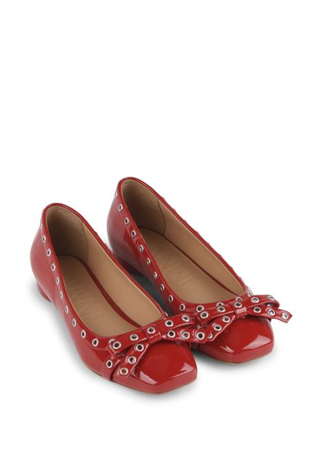 Ballerine con occhielli in rosso Ganni - donna GANNI | S2757474