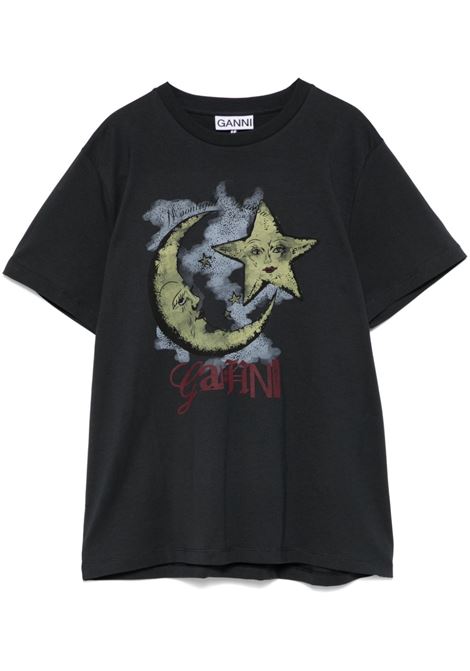 T-shirt con stampa Moonlight in grigio Ganni - donna GANNI | T4058252