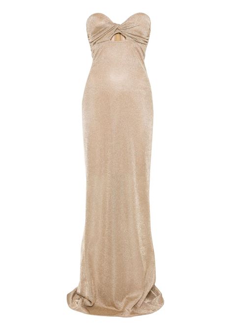 Abito lungo lamè in beige Giuseppe di Morabito - donna GIUSEPPE DI MORABITO | Abiti | 04SSLD156M0442025