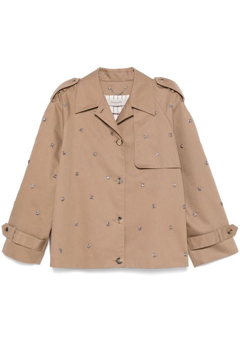 Beige crystal-embellished cropped trench coat Golden goose - women GOLDEN GOOSE | Outerwear | GWP02202P00196415369