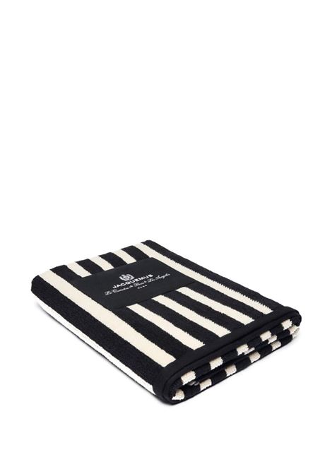 black and white la serviette rayures beach towel jacquemus - unisex