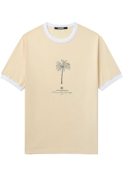 T-shirt con stampa in beige Jacquemus - uomo