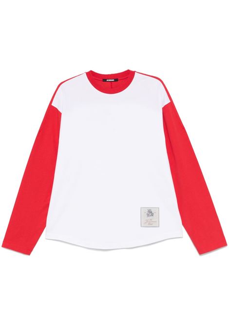 White and red long-sleeved le tshirt baseball t-shirt Jacquemus - men