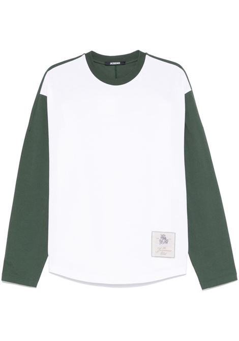 T-shirt a maniche lunghe le tshirt baseball in bianco e verde Jacquemus - uomo