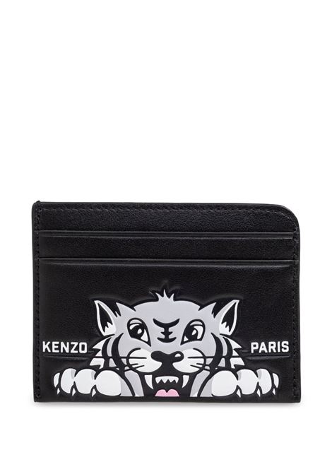 Black Varsity leather cardholder Kenzo - men KENZO | FF55PM600L4699