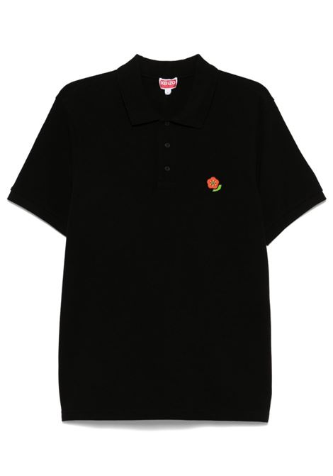 Black logo-embroidered polo shirt Kenzo - uomo KENZO | FF55PO5424PU99J