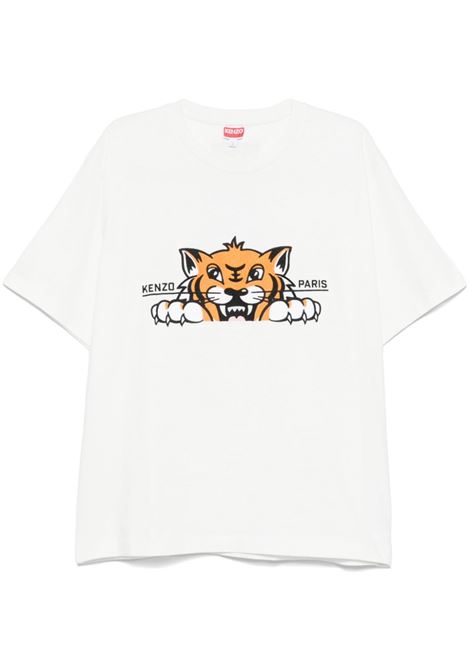 T-shirt Gots Happy Tiger in bianco Kenzo - uomo