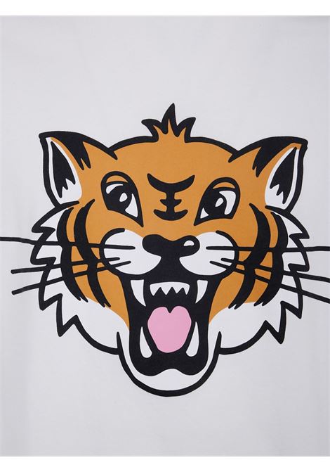 T-shirt Happy Tiger in bianco Kenzo - uomo KENZO | FF55TS5334SG02